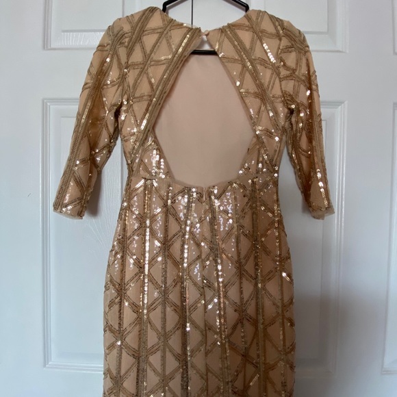 ASOS GOLD SEQUIN DRESS PETITE - Picture 6 of 9